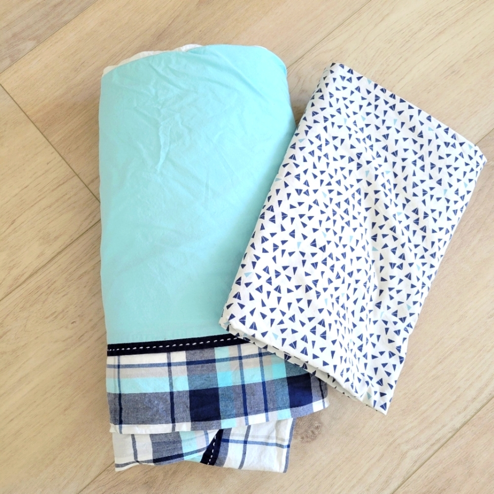 Pottery Barn Kids Camden Crib Skirt + Fitted‎ Sheet Baby Boy